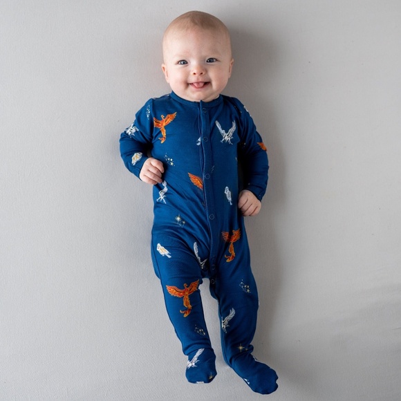 Kyte BABY Blue Footie with Owl Print - Picture 2 of 3